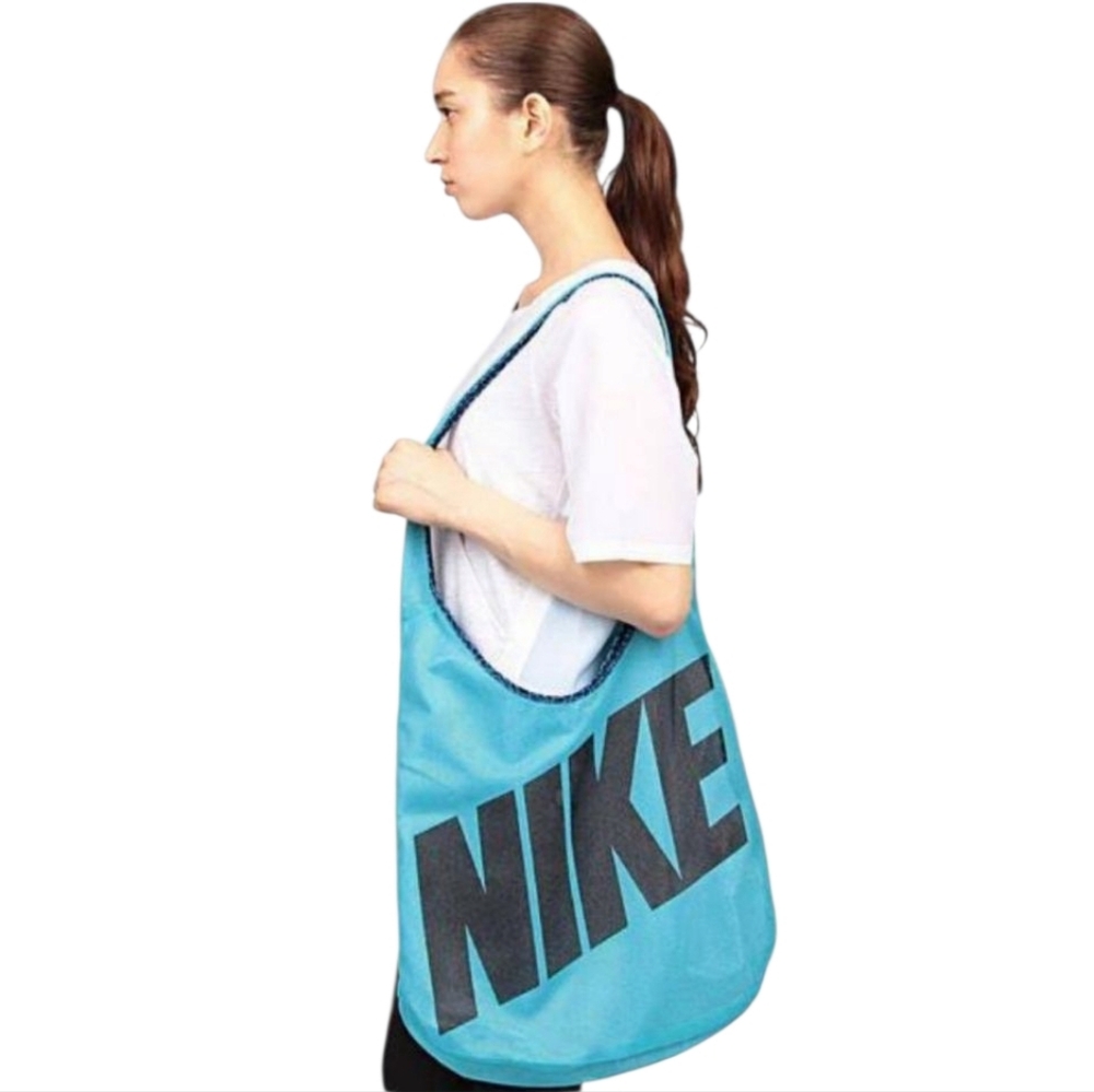 Nike Teal Blue Logo Tote Bag - Casual Women’s Shoulder Tote